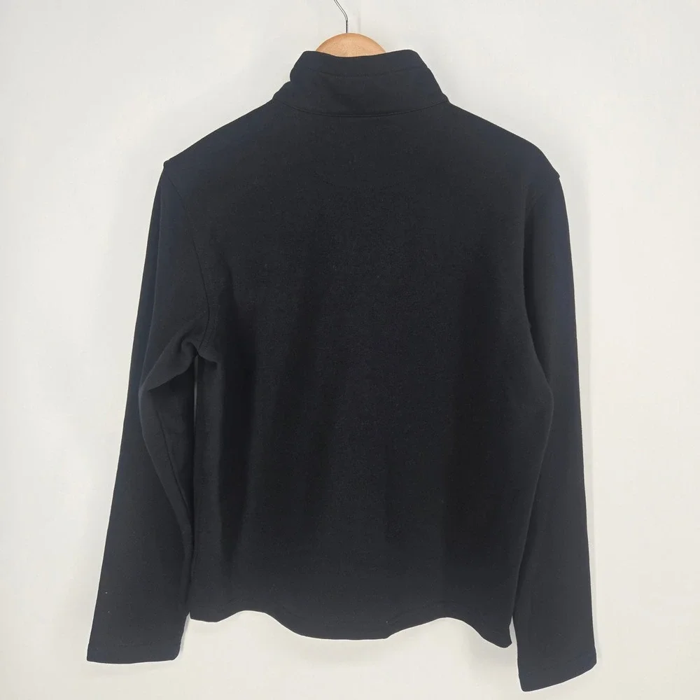 UNTUCKit Parkson Pullover Mens Small Black Snap Mock Neck Fleece Lined 41232 NEW